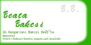 beata bakcsi business card